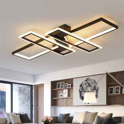 China Surface Mounted In The Running Minimalist Rectangular Lamp Dimmable Acrylic Led Ceiling Mount Light For Home for sale