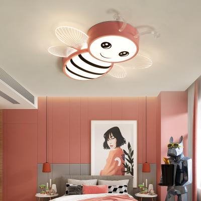 China Surface Mounted Modern Wholesale Cartoon Little Bee Eye Protection Ceiling Lamp Led Kids Bedroom Light for sale