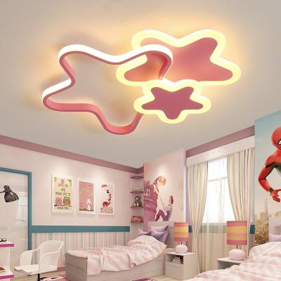 China Surface Mounted New Nordic Kids Star Iron Art Home Light Led Smart Decorative Ceiling Lamp Fixture For Bedroom for sale