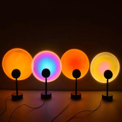 China Colorful Button Sunset Decor Position Lamp Minimalist Led Floor Lamp RGB Rainbow Sunset Modern Projection Floor Lamp For Living Room for sale