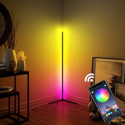 China Post Modern Drop Shipping Tripod Stand Nordic Modern Smart Corner RGB Led Floor Lamp Atmosphere Light Colorful Home Decor Indoor Lighting for sale