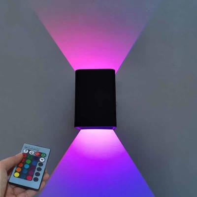 China Color Changing/Remote Control Multi LED Wall Light Effect Wall Lamp With Controller Decor RGB Outdoor Wall Lights Living Room Bedroom Office Yard for sale