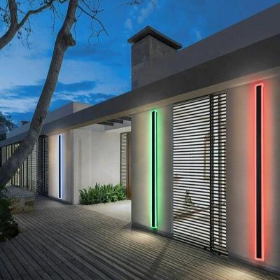 China Modern Indoor Outdoor Aluminum Acrylic Linear Wall Light Fixtures IP65 Long RGB LED Strip Home Garden Living Room Lamps for sale