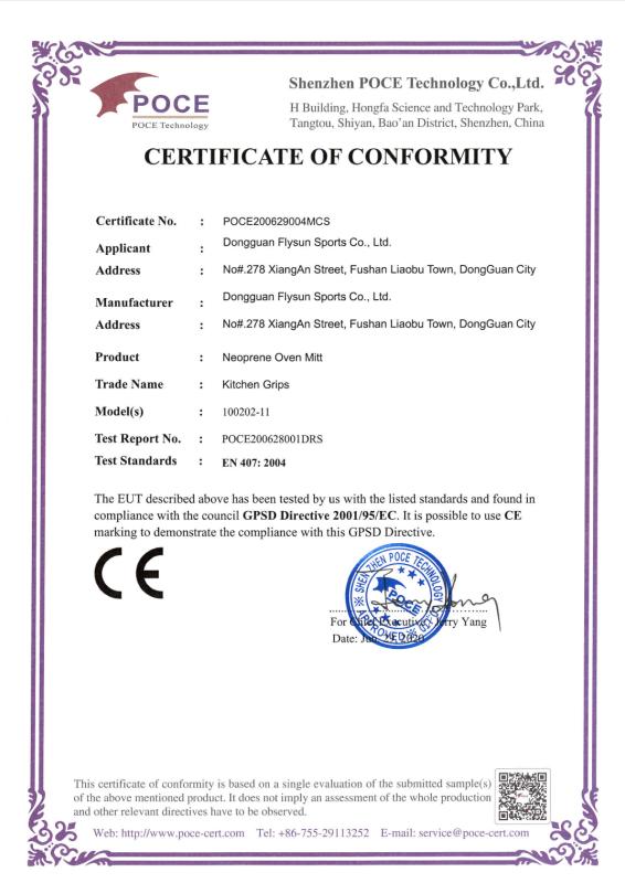 CE - Dongguan Flysun Sports Co., Ltd.