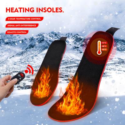 China USB Rechargeable Battery Operated Electric 3.7V Wireless Remote Control Warm Soft Comfortable Carbon Fiber Heated Insole for sale