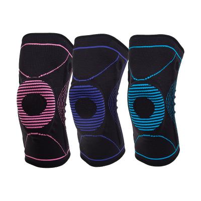 China Adjustable Breathable Sports Elasticity Basketball Silicone Knee Pads Support Protector Soft Knee Brace For Running for sale