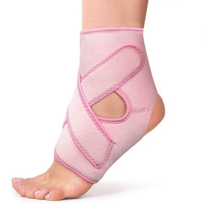 China Custom High Quality Breathable Adjustable Elasticity Pink Sport Weights Ankle Straps Neoprene Ankle Brace Support Sleeve for sale