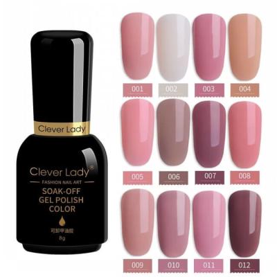 China Private Label Nude Color Series Uv Gel Nail Polish For Nail Art Design for sale