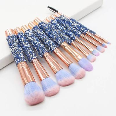 China Cosmetic Eyebrow 10 pieces Synthetic Makeup Brush Set for sale