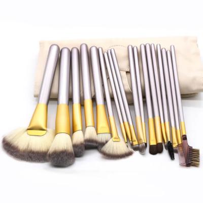 China Home 18pcs Champagne Handle Face Makeup Brush Set for sale