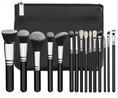 China Custom Logo Black Face And Eye Makeup Brush Set for sale