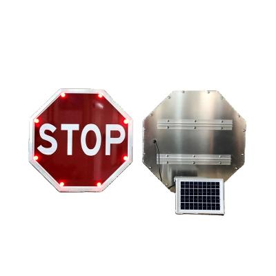 China School Zones Customized Solar Octagonal LED Stop Sign for sale