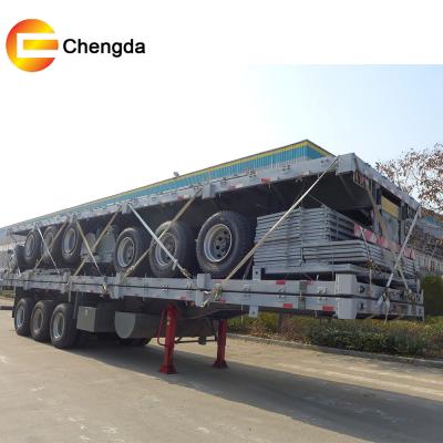 China Truck Trailer 3 Axle 40 Feet Container Semi Trailer Trucks Container Flatbed Trailer For Sale for sale