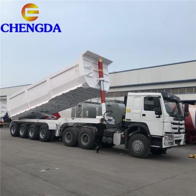 China China 80 Truck Trailer 4 Axles Best Price 90 Ton Tractor Truck Tipper And Dumper Trailer for sale