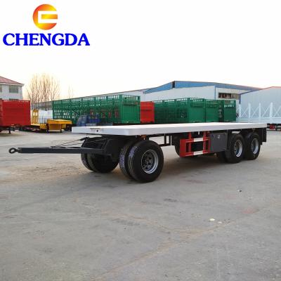 China Flatbed truck trailer 3 axle 40ft spa 20feet dolly trailer and full trailer for sale for sale