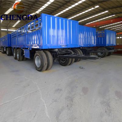 China Full Truck Trailer 3 Axle 40ft 30 Ton Trailer With Side Wall for sale