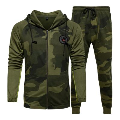 China 2021 New Moisture Wicking Leisure Breathable Fitness Youth Male Sweatsuit Spring Camouflage Plus Fat Fat Size Trend for sale