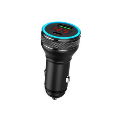 China Qi-enabled Devices Phone Car Charger 20W USB-C 2 Port Car Adapter PD Fast Charging Vehicle LED Cigarette Lighter Fast Charging Auto Charging for sale