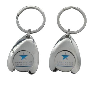 China Shopping Promotional Metal Coin Keychain Custom Size Key Holders for sale