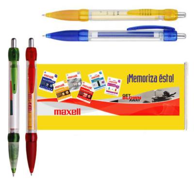 China Smooth Barrel Plastic Branding Advertising Banner Ball Pen For Promotion for sale