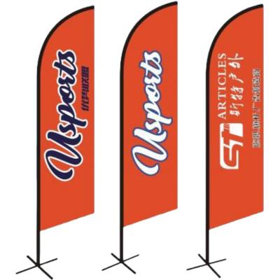 China Feather Shape Beach Flag Flying Banners Custom Printed For Beach Activities Events for sale