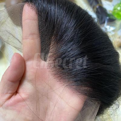 China HD Natural Straight Human Hair Transparent Lace Frontal Closure With Baby Hair Raw Indian Virgin Hair 2X6 4X4 5X5 Lace Closure for sale