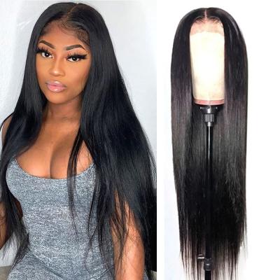 China Wholesale Cheap Raw Indian Hair Full HD Amzhair Virgin Hair Lace Band Wig Straight Lace Closure Wigs For Black Women Hair for sale