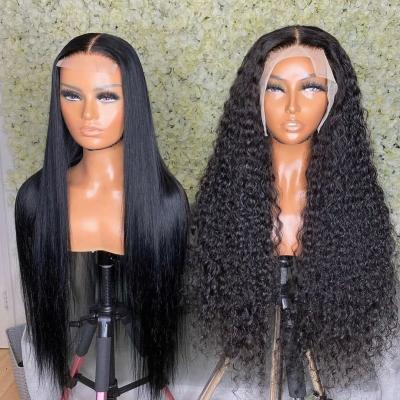 China Mink Brazilian Virgin Human Hair HD Straight Raw Transparent Lace Front Wig For Black Women Full Lace Closure Straight Frontal Wig Seller for sale