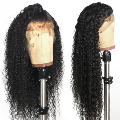 China Hd Lace Front Wig For Black Women Virgin Afro Wave Human Hair Natural Transparent Curly Indian Raw Curly Full Lace Frontal Wig for sale