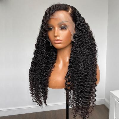 China Wholesale Cheap Deep Curly Wave Full Hd Deep Wave Lace Front Human Hair Wig Raw Brazilian Virgin Hair Lace Closure Wig For Black Women for sale