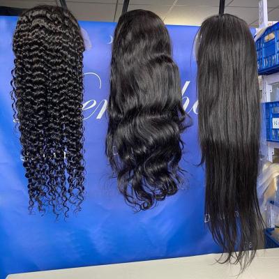 China Raw Peruvian100% Deep Wave Full Hd Virgin Hair Lace Front Human Hair Wig Transparent Lace Front Wig For Black Women for sale