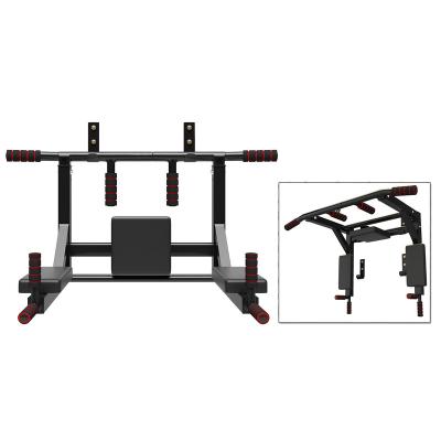 China Fitness Equipment Impressive Steel Wall Mounted Dip Station Loading Bar For Home Gym Sport Workout Pull Up Bar for sale