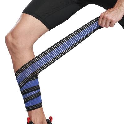 China Elastic Body Bandage Calf Compression Sleeve Leg Support Strap Wraps Band Brace Basketball Weightlifting Protector for sale