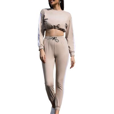 China 2022 New Arrivals QUICK DRY Activewear Knitting Outfits Crop Workout Gym Designer Women Clothing Top 2 Two Piece Set for sale