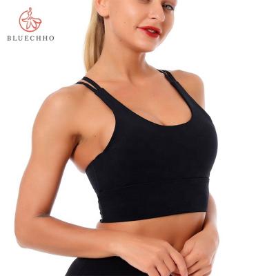 China Shakeproof Woman Gym Wear Antibacterial Sexy Bra Tank Female Culture Running Fitness Sport Yoga Padded Bra for sale