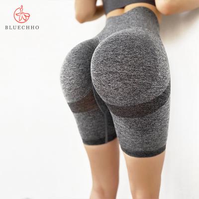 China Antibacterial Women Sports Shorts Butt Lift High Elastic Waist Shorts Fitness Sports Quick Dry Training Pants for sale