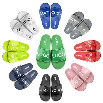 China Fashion\Comfortable\Durable\Breathable\Lit PVC Logo Greatshoe Custom Slide Sandal Men Green Slipper,Printed Slippers for Men Leather for sale