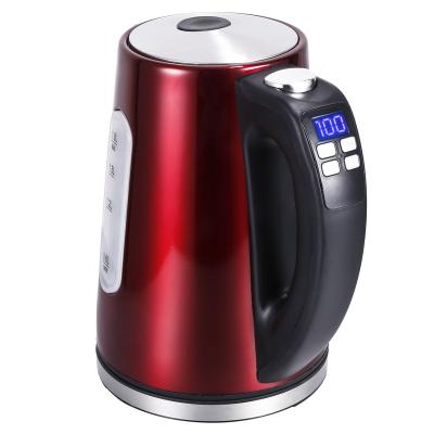 China Hot Electric Temperature Control 1.8L Stainless Steel 360 Degree Rotating Base Amazon Digital Kettle Electric Kettle With Clear Window for sale