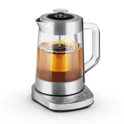 China Home Appliance 360 ​​Degree Rotation Low Electric Kettle with Temperature Control 1.8L Electric Kettle Temperature Best Temp Electric Glass Kettle for sale