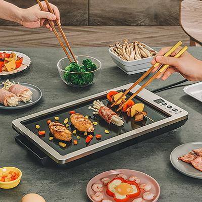 China Wholesale Oven Pan Griddle Electric Baking Pan Indoor Portable Smokeless BBQ Grill Hotel Light Design BBQ Grill for sale