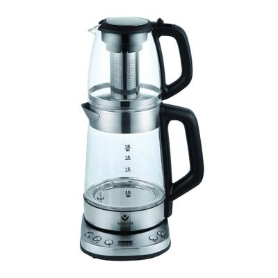 China Universal 360 Degree Rotation Base Digital Electric Kettle Teapot Set Temperature Control Cordless 1.8L Glass Electric Tea Kettle Set for sale