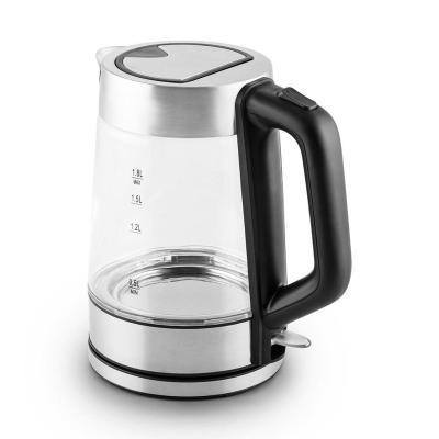 China Hot Selling Electric Kettle 1.8L Best Electric Kettle Glass Cordless Electric Tea Glass 360 Degree Rotating Base Water Kettle With LED Light for sale