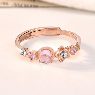 China The opening can be adjusted good quality newcomers fashion fresh rings gemstone open Ring For Women for sale