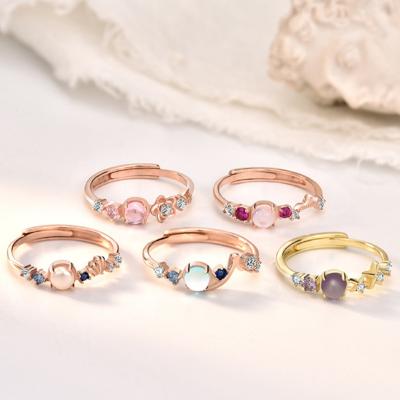 China The opening can be special hot sale minimalist fresh open gemstone adjusted Ring Fashion Jewelry Ring for sale