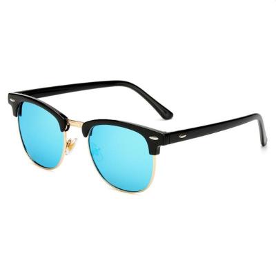 China 3016 Sun Glasses Men's Sunglasses Man Woman Half Metal Frame Designer Brands Custom Logo Famous Retro Glass Rivet Sun Glasses for sale