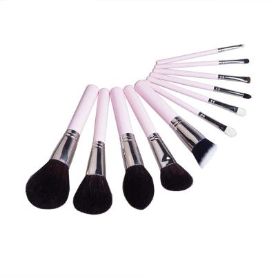 China Excellent Capacity 11 Pcs High Quality Synthetic Hair Color Private Label Makeup Pink Powder Grabbing Brushes for sale