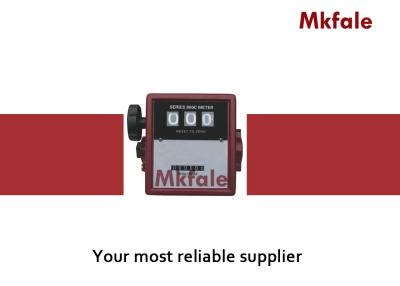 China 3 Digits Mechanical Diesel Flow Meter with Red Body , Black And White Panel for sale