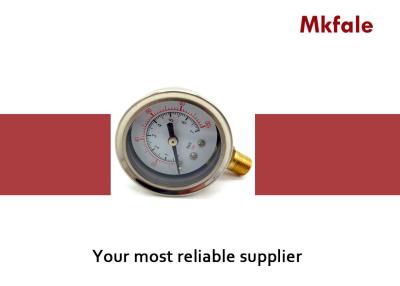 China SM2SB 40B / L Liquid Filled Water Pressure Gauge Normal Two Piece Screwed Connection for sale