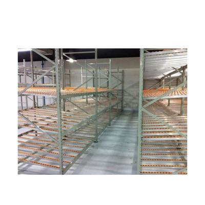 China Esd Protection 600kg Heavy Duty Flow Rack Tray Gravity Rack Polycarbonate Wheel Flow Racking System for sale