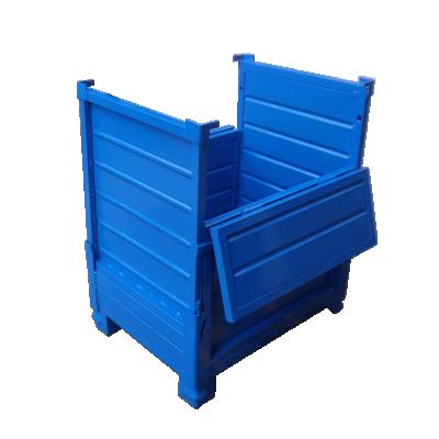 China Assembly Stackable Collapsible Collapsible Storage Container Metal Steel Pallet Box Heavy Duty for sale